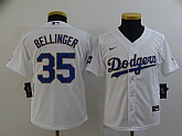 Youth Dodgers 35 Cody Bellinger White Nike 2021 Gold Program Cool Base Jersey,baseball caps,new era cap wholesale,wholesale hats